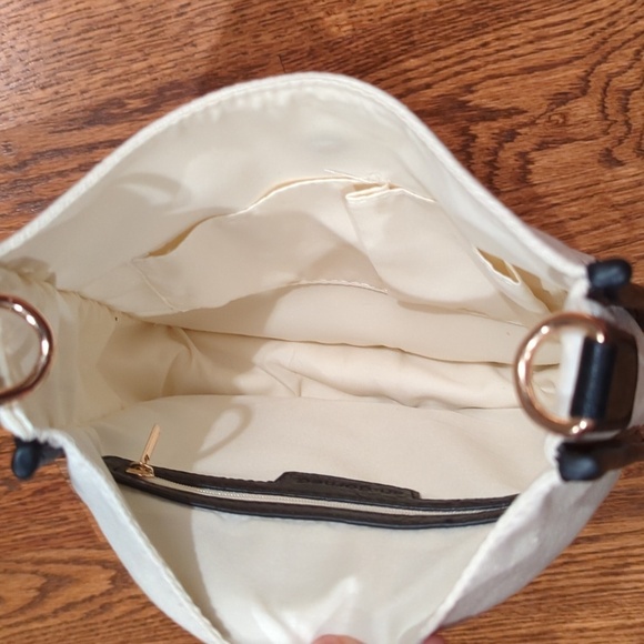 Ah-dorned Classic Canvas Messenger Bag With Black Trim And Gold Accents - Picture 6 of 12